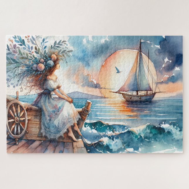 Puzzle Murmures de la mer au coucher du soleil (Horizontal)