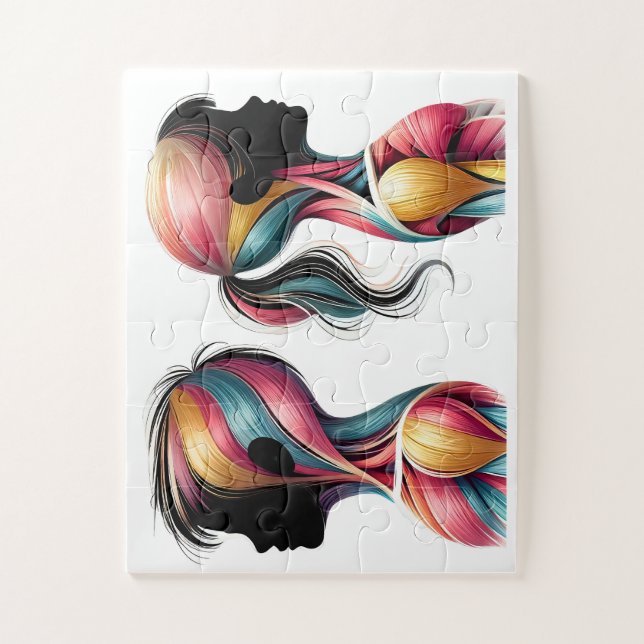 Puzzle Muscle coloré Anatomie Art - Enfants Silhouette (Vertical)