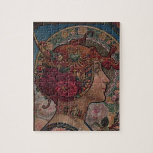 Puzzle Muse Florale Art Nouveau Belle Époque Vintage