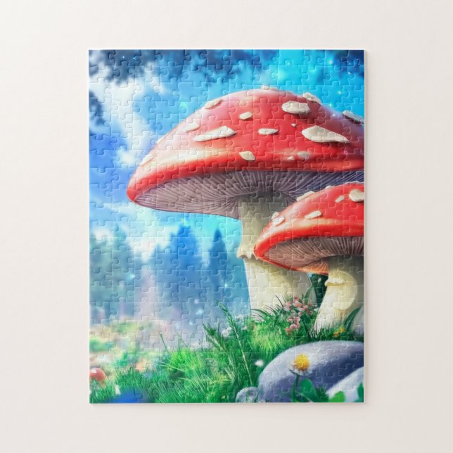 Puzzle Mushroom Forest Fantasy Art (Vertical)