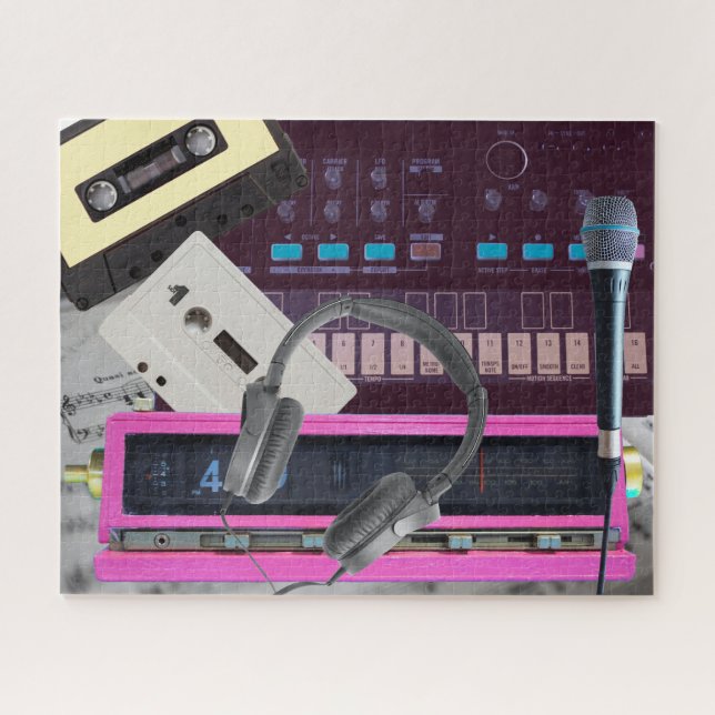 Puzzle Music Lover Vintage Synthétiseur Radio Microphone  (Horizontal)