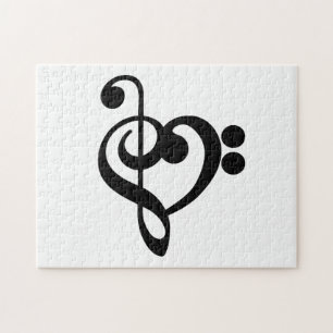 Puzzle Musicien Coeur de musique - Treble Bass Clef
