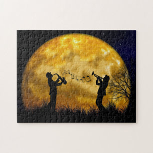 Puzzle Musiciens Pleine lune aquarelle