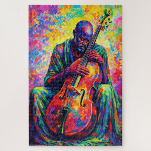Puzzle Musiciens violoncellistes abstraits aux couleurs a