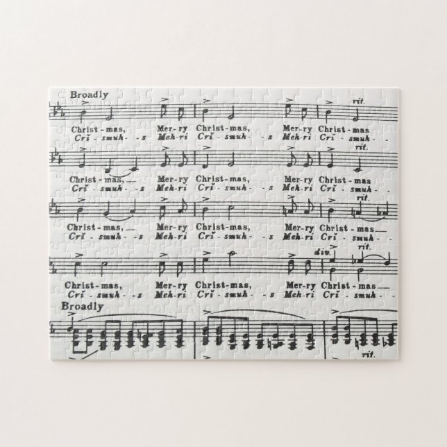Puzzle Musique de feuille de chanson de Noël (Horizontal)