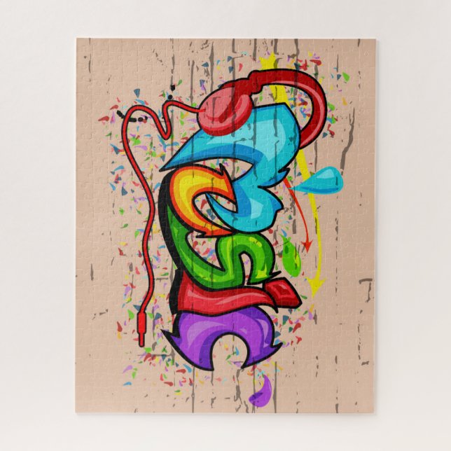 Puzzle Musique Graffiti Colorée Cool (Vertical)