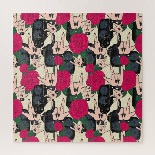 Puzzle Musique rock sans couture, motif abstrait. (Vertical)