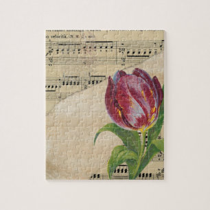 Puzzle Musique victorienne vintage Tulips romantiques