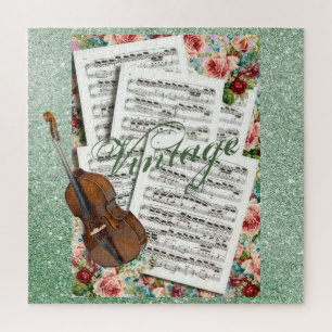 Puzzle Musique vintage & Fleurs