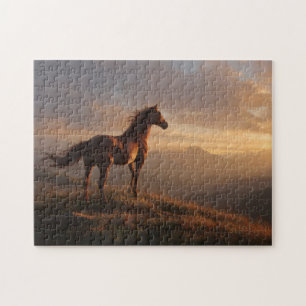 Puzzle Mustang sauvage à regarder le coucher du soleil