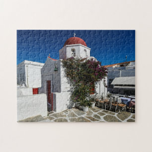 Puzzle Mykonos Greece Travel - Church Cafe Europe Tourism