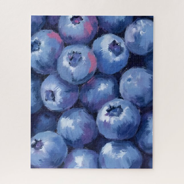 Puzzle Myrtilles | Aquarelle de fruits peints (Vertical)