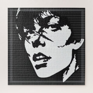 Puzzle Mystère monochrome : Portrait Abstrait