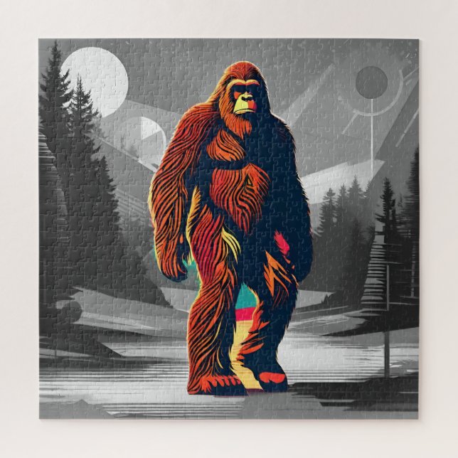 Puzzle Mystérieuse créature Bigfoot vue dans les bois (Vertical)