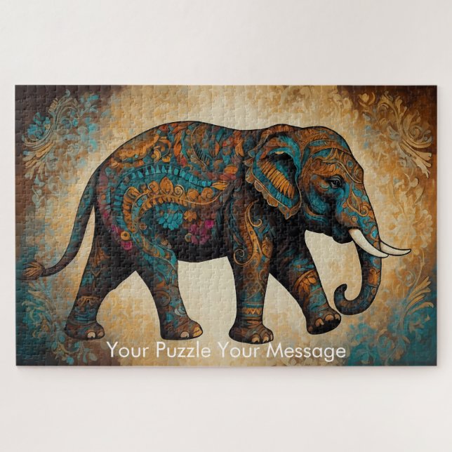 Puzzle Mystic Boho Elephant Mandala (Horizontal)