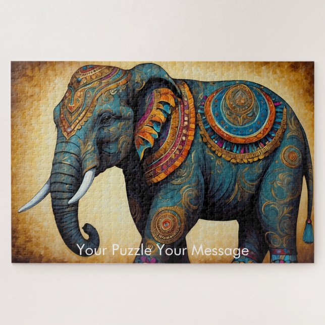 Puzzle Mystic Boho Elephant Mandala (Horizontal)