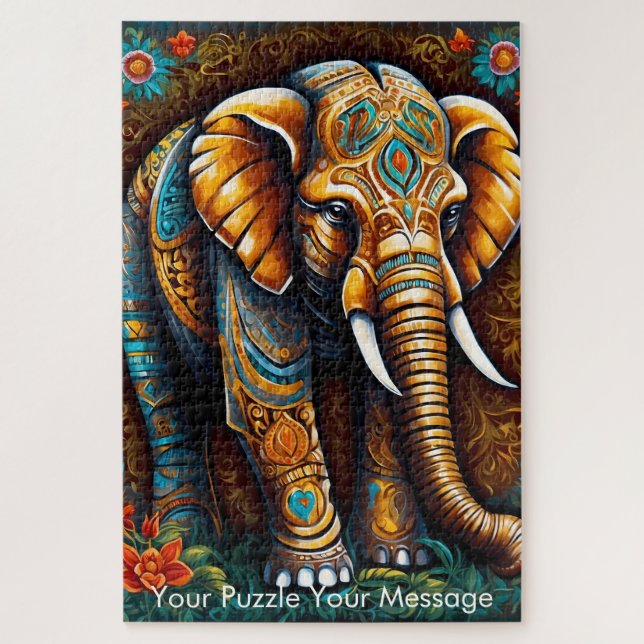 Puzzle Mystic Boho Elephant Mandala (Vertical)