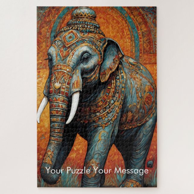 Puzzle Mystic Boho Elephant Mandala (Vertical)