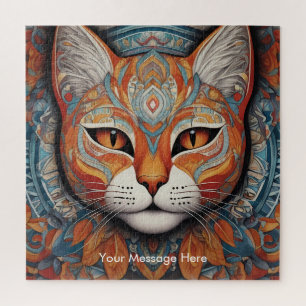 Puzzle Mystic Boho Feline Chat Mandala