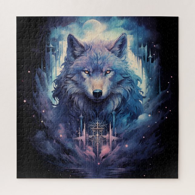 Puzzle Mystic Moon Wolf Guardian (Vertical)
