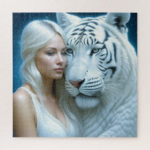 Puzzle Mystic White Tiger and Woman