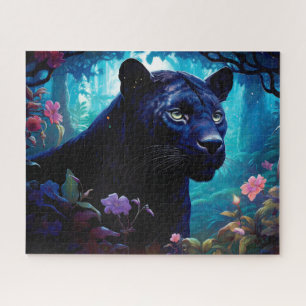 Puzzle Mystical Black Panther Nature Imaginaire à thème