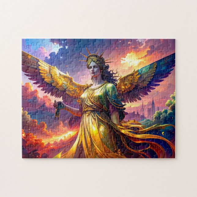 Puzzle Mythic Lady Liberty Winged Goddess SciFi Fantasy (Horizontal)