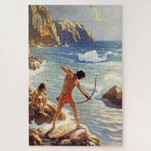 Puzzle N C Wyeth Peinture occidentale "First Maine Fisher