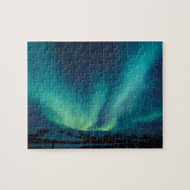 Puzzle NA, États-Unis, Alaska, Brooks Range, rideaux vert (Horizontal)