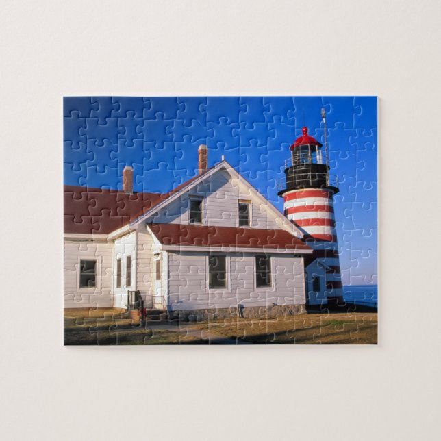 Puzzle NA, États-Unis, Maine.  Phare de West Quoddy à pro (Horizontal)