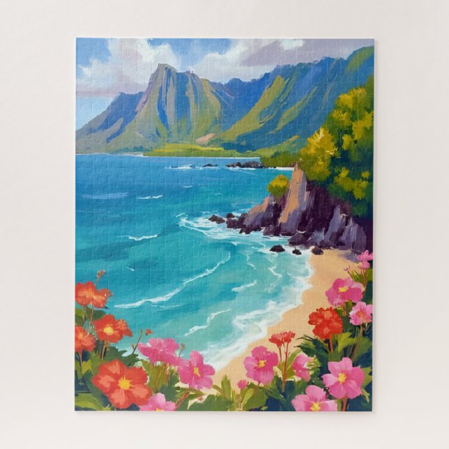 Puzzle Na Pali Coast Kauai Hawaii Littoral Peinture (Vertical)