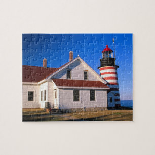 Puzzle NA, USA, Maine.  Phare de West Quoddy près de