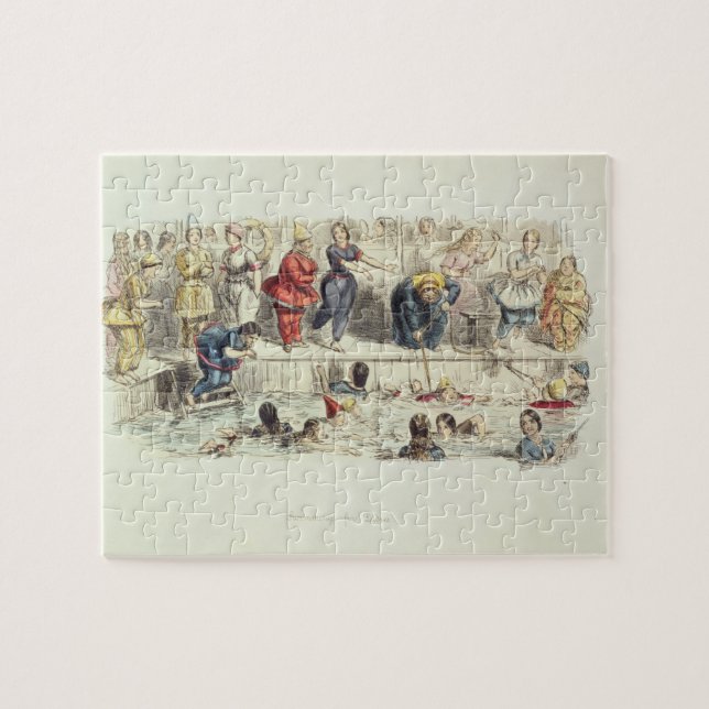 Puzzle Nageant pour des dames, 1844 (litho) (Horizontal)