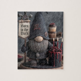 Puzzle Nain de Halloween gothique avec panneau Né dans le