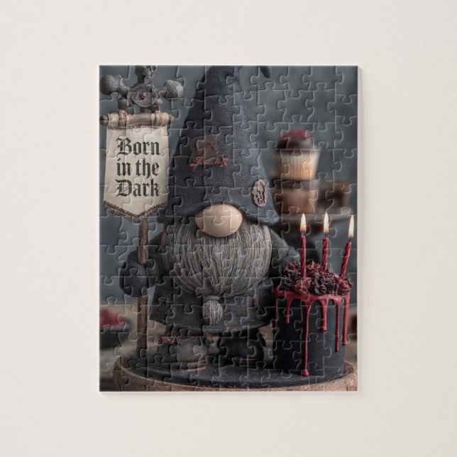 Puzzle Nain de Halloween gothique avec panneau Né dans le (Vertical)