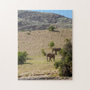 Puzzle Namibie Afrique Huab River Elephant Damaraland