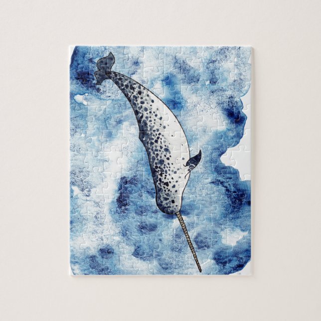 Puzzle Narwhal dans une éclaboussure de couleur pour (Vertical)