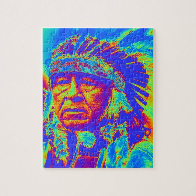 Puzzle Native American Chief Pop Art (Vertical)