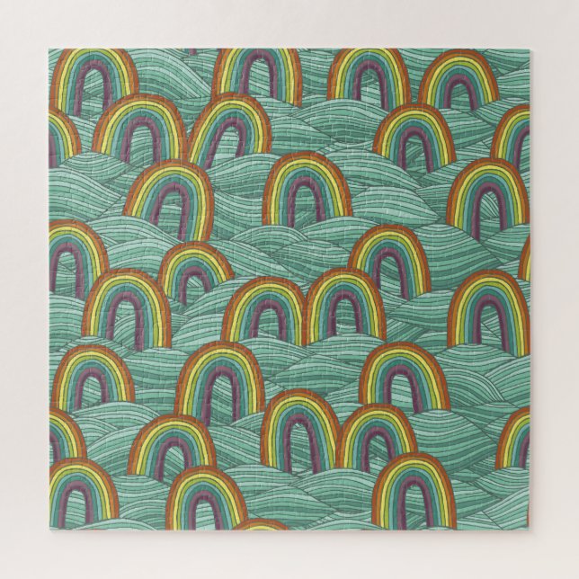 Puzzle Nature arc-en-ciel : Composition Vintage dessinée  (Vertical)