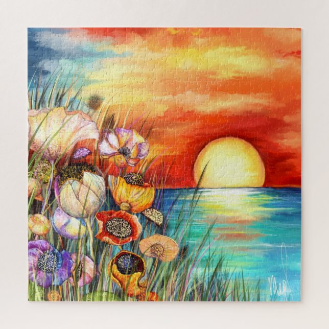 Puzzle Nature Coucher de soleil Aquarelle (Vertical)