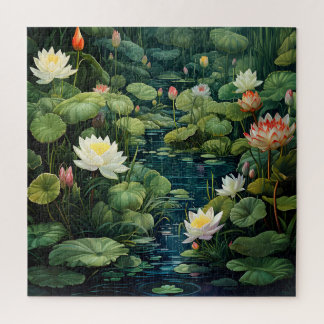 Puzzle Nature Lotus Water Lily Pond Paysage