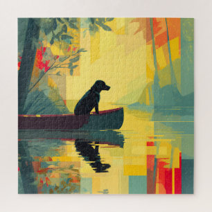 Puzzle Nature Minimaliste Canot Labrador Noir