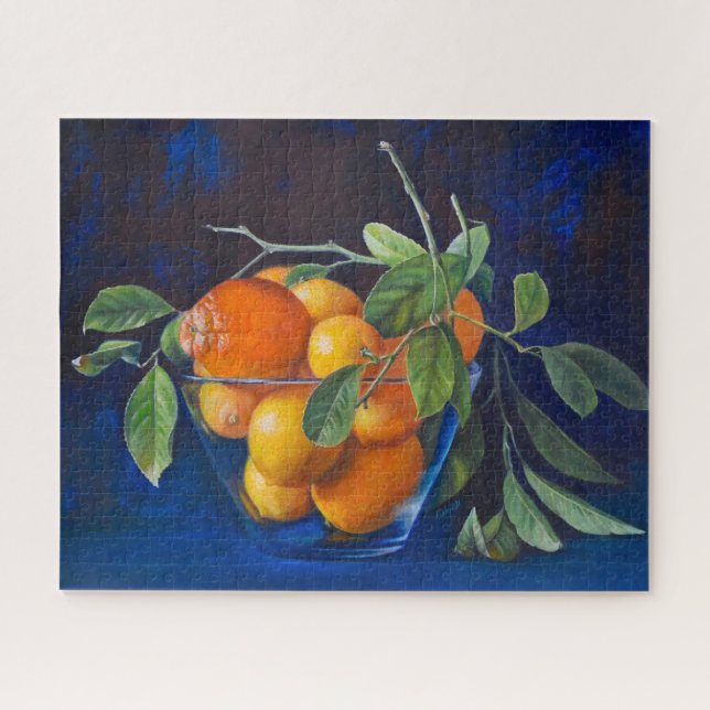 Puzzle Nature morte avec citrons et branche d'orange (Horizontal)
