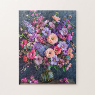 Puzzle Nature morte avec delphiniums et renoncules