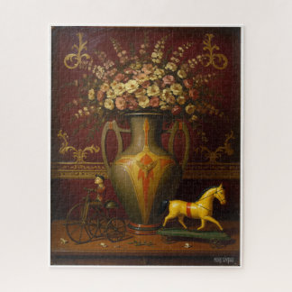 PUZZLE NATURE MORTE AVEC JOUETS ET CÉRAMIQUES ANCIENS