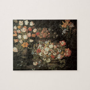 Puzzle Nature morte Fleurs, Floral Baroque Vintage
