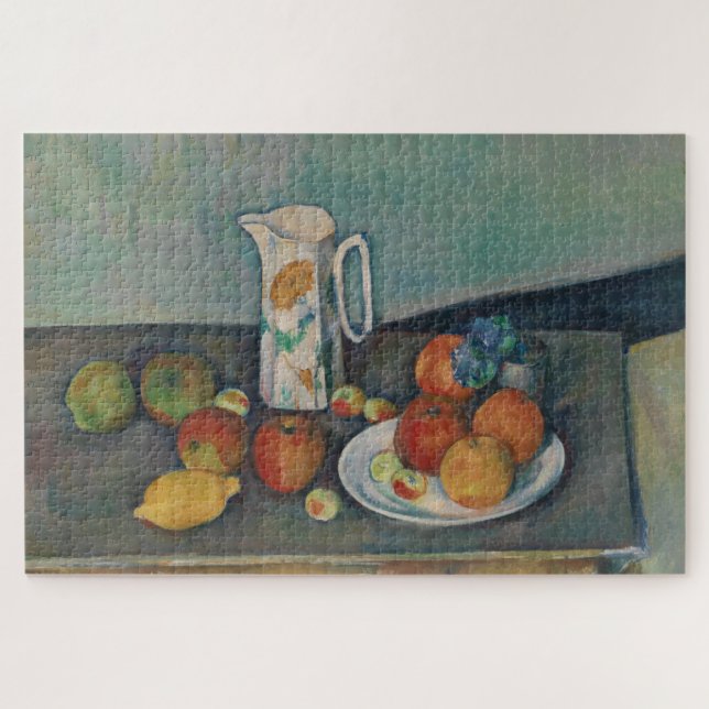 Puzzle Nature morte, pichet de lait et fruits sur une tab (Horizontal)