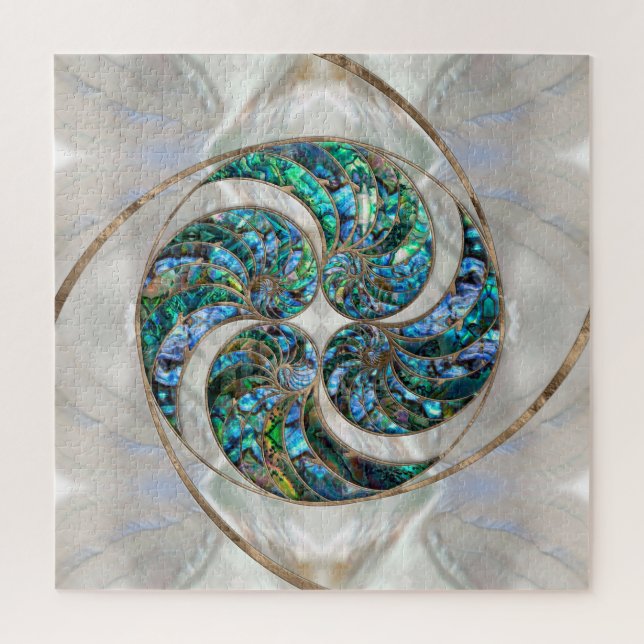 Puzzle Nautilus Shell - Abalone et Pearl (Vertical)