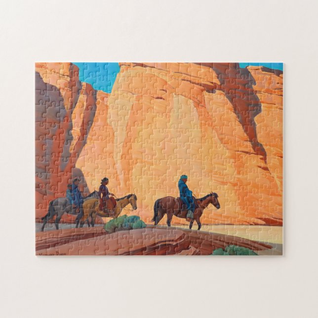 Puzzle Navajos dans un canyon, 1945 par Maynard Dixon (Horizontal)