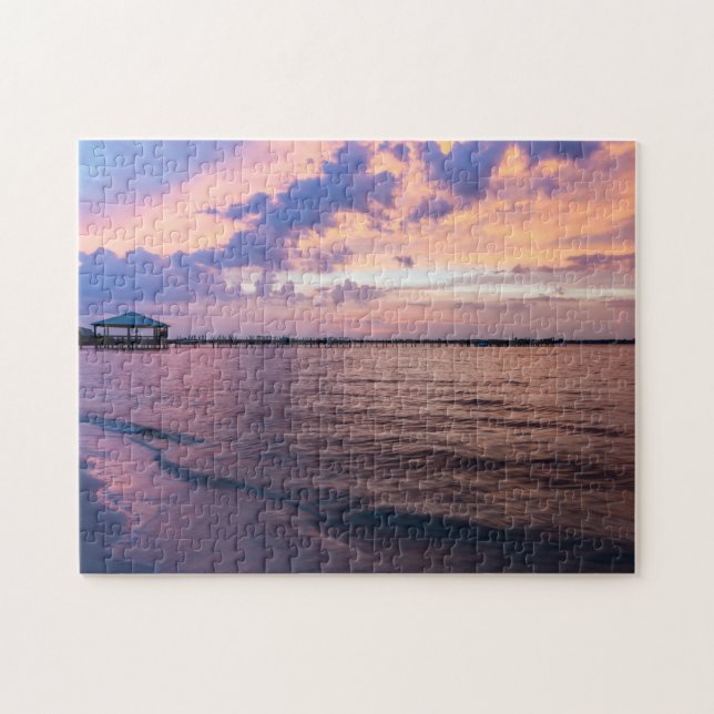 Puzzle Navarre Beach Magie Heure Coucher de soleil violet (Horizontal)